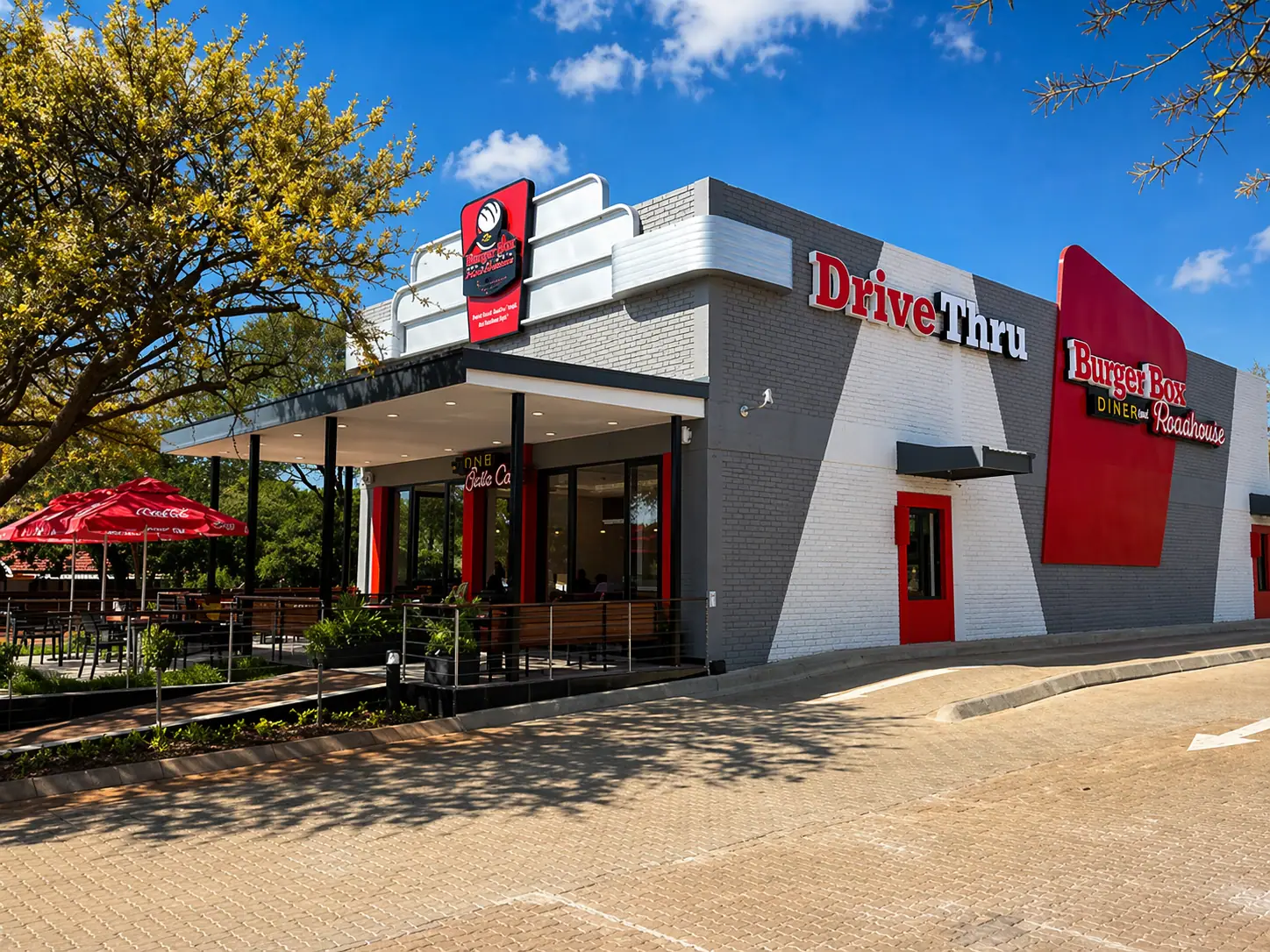 Exterior of Burger Box Sinoville Drive-Thru branch
